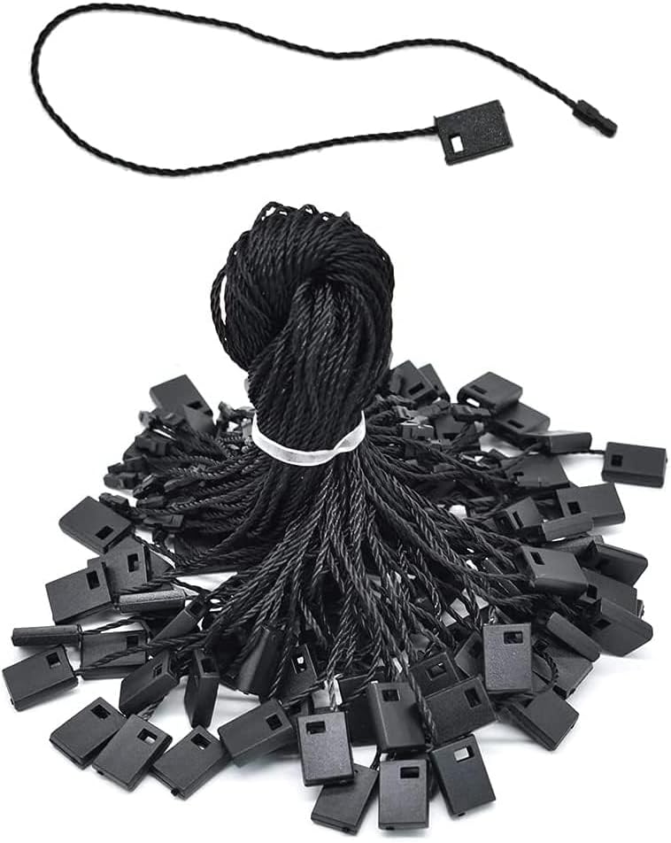 Bukela Hang Tag String Nylon Snap Lock Pin Loop Fastener Hook Ties Easy and Fast to Attach for Clothing Crafting,Price Tags and DIY (Black, 18cm-1000pcs) - Image 1